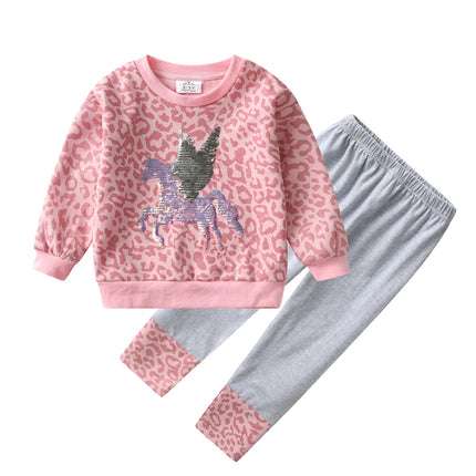 Clothing Set Baby Girls Cartoon Sequin Unicorn Outfit Set - Clothing Set - Vikita - Mad Fly Essentials