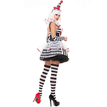 Women Funny Circus Clown Halloween Cosplay Costume