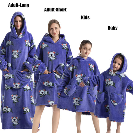 Hoodies Women Family Matching XL Lion Plush Blanket Hoodies - Animal Game - Mad Fly Essentials