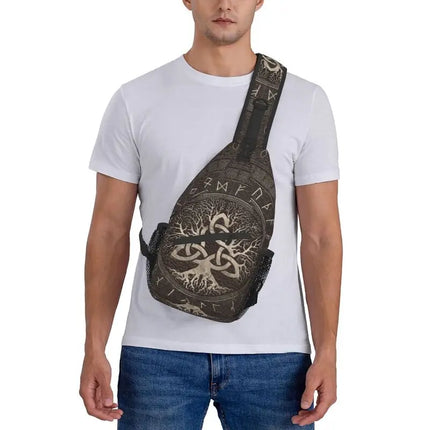 Crossbody Bag Tree of Life Vikings Brown Leather Sling Bags - Crossbody Bag - CPLIFE - Mad Fly Essentials