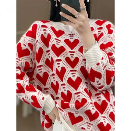 Sweater Women Half Sleeve Heart Casual Top - sweater - Lidou - Mad Fly Essentials