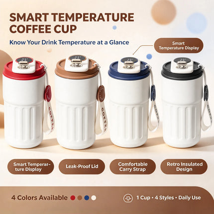 Coffee Mug 450ML Leakproof Temperature Display Travel Mug - Coffee Mug - Timult - Mad Fly Essentials