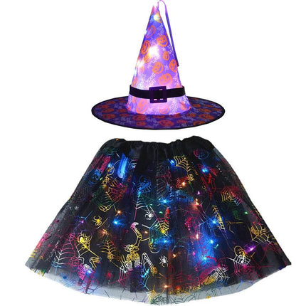 Halloween Adult Kids LED Witch Hat Spider Costume Dress - Mad Fly Essentials