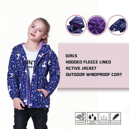 Girl New Seasonal Wear Polar Fleece Waterproof Hoodies Jacket Outerwear - Mad Fly Essentials