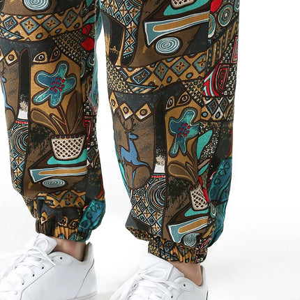 Men Vintage Fashion Hip Hop Pattern Harem Pants