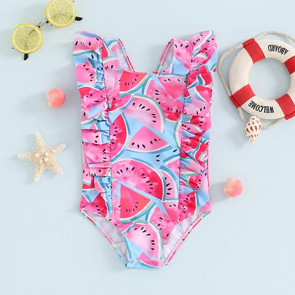 Baby Girls Watermelon Summer Ruffle Swimwear Set