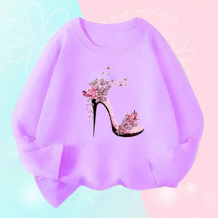 Hoodies Girls Long Heart Kids Graphic Tee Tops - Hoodies - Lolocee - Mad Fly Essentials