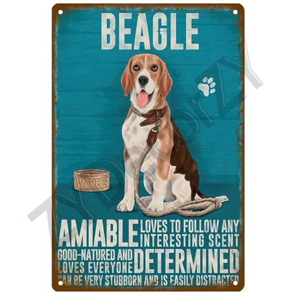 Vintage Dog Beagle Retro Sign Decor