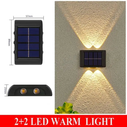 Solar-Powered Outdoor LED IP65 Luminous Wall Sconce