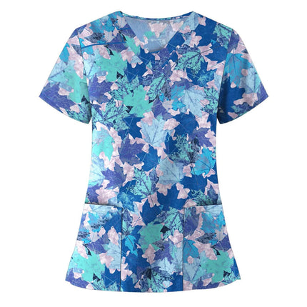 Nursing Scrub Women V-Neck Hearts Pet Spa Scrub - Nursing Scrub - Animal Unicorn - Mad Fly Essentials
