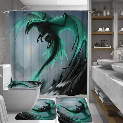 Flying Dragon Moon Shower Curtain Set - Mad Fly Essentials