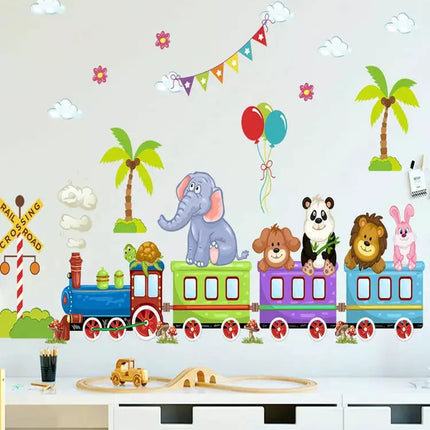 Cartoon Little Train Animal 3D Wall Sticker