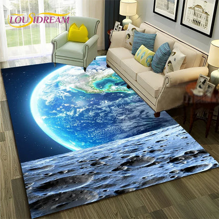 Area Rug Kids Room 3D Universe Galaxy Living Rug - Area Rug - Lousidream - Mad Fly Essentials
