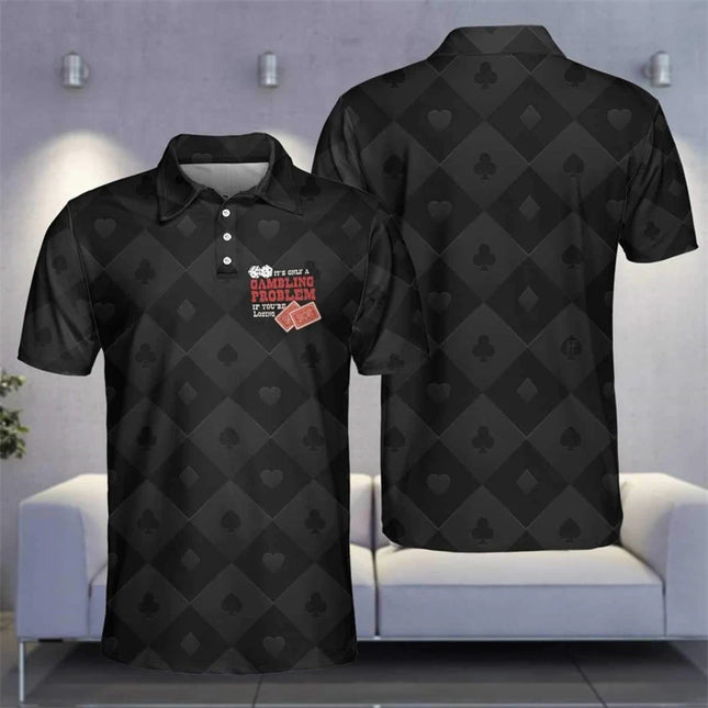 Men Fashion 3D Casino Dice Poker Graphic Hawaiian Shirts