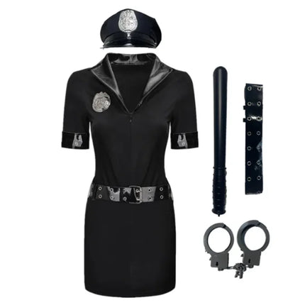 Women Plus Police Cop Costume Party Fantasy Uniform Set
