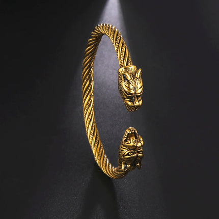 Men Viking Snake Wolf Animal Medieval Norse Bracelet
