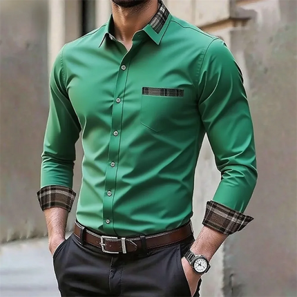 Business Casual Shirt BC Men Fashion Solid Long Sleeve Shirt - Business Casual Shirt - BC - Mad Fly Essentials