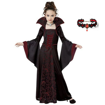 Costume Dress Girl Halloween Black Vampire Witch Cosplay Costume Set - Costume Dress - Madeline - Mad Fly Essentials
