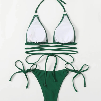 Women Micro Criss Cross Bikini Swimwear Set