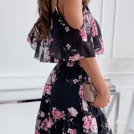 Party Dress Women Floral Summer Spaghetti Chiffon Dress - Party Dress - Boho Girl - Mad Fly Essentials