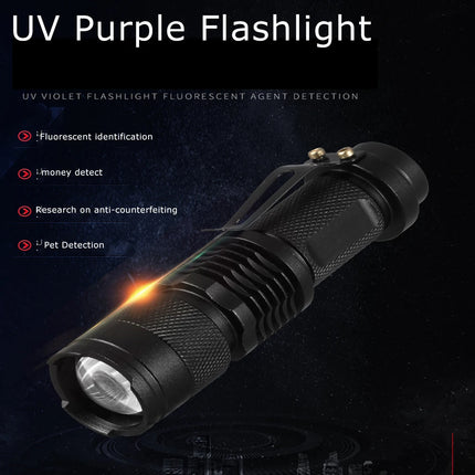 UV LED Zoomable Inspection Flashlight