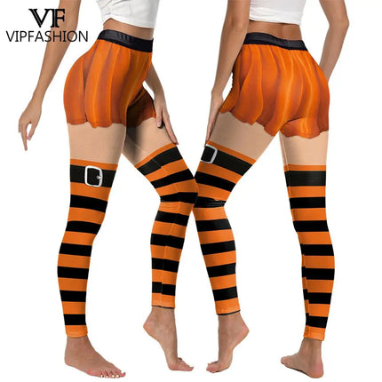 Fitness Leggings Women Halloween Punk Ghost Striped Leggings - Fitness Leggings - Youre My Secret - Mad Fly Essentials