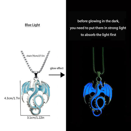 Necklace Luminous Kids Gothic Dragon Neck Cord Party Pendant Boy New - Losstower - Necklace - Mad Fly Essentials