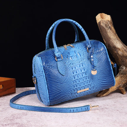 Handbag Women Crocodile Embossed Boston Satchel Bag - Handbag - Miescher Kora - Mad Fly Essentials