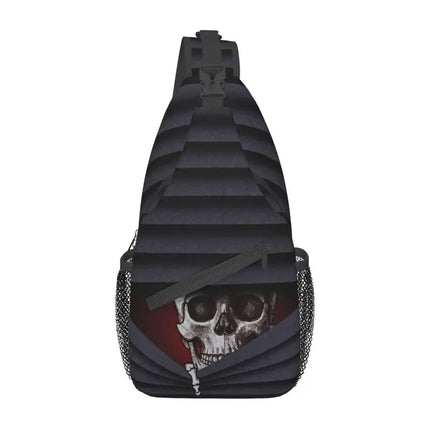 Men Gothic Skeleton Crossbody Bag Daypack