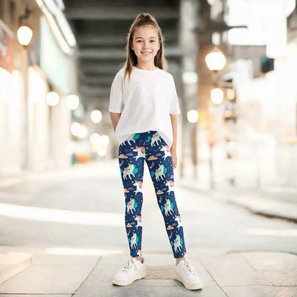 Leggings Girl Cartoon Unicorn Silk Pants - Leggings - Zukocert - Mad Fly Essentials