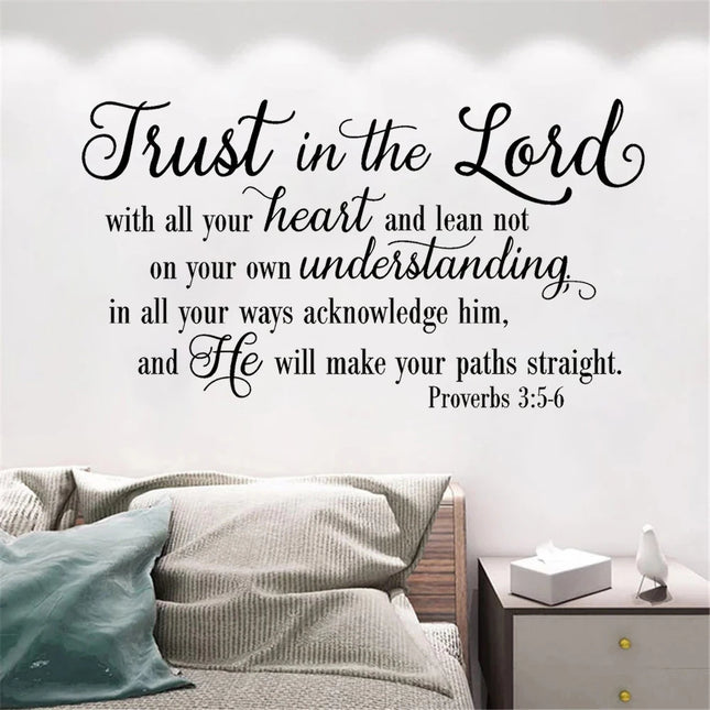 Proverbs 3:5-6 Wall Decals Trust In The Lord Quotes Stickers