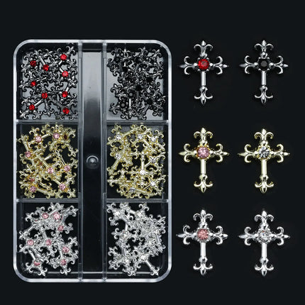 Nail Essentials Metal Punk Full Glitter Diamond Cross Nail Art - Nail Essentials - Nail Art - Elaimei - Mad Fly Essentials
