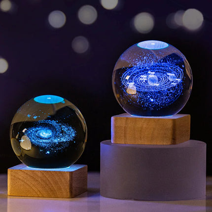 3D Crystal Planet Saturn LED Night Light