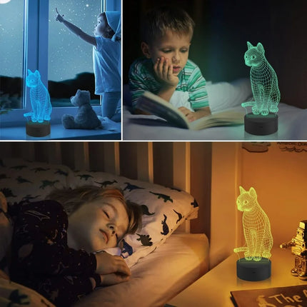 LED Night Light 3D Cat 7-Color Night Light - LED Night Light - Sololander - Mad Fly Essentials