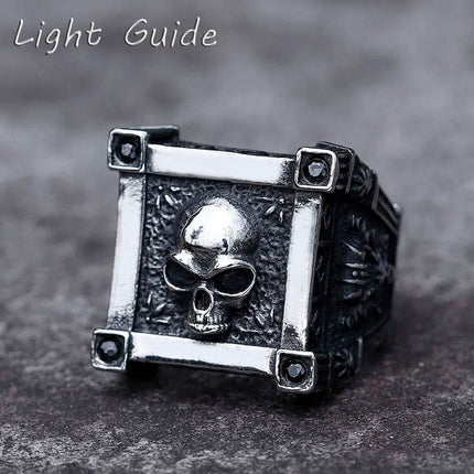 Men 316L Stainless Medieval Viking Skull Ring - Mad Fly Essentials