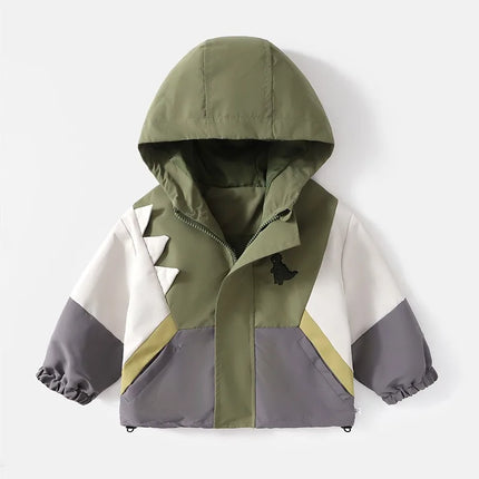 Jacket Boy Waterproof 1-6y Dinosaur Spliced Rain Coat - Jacket - Rownocean - Mad Fly Essentials