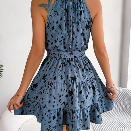 Women Casual Leopard Print Sleeveless Dress