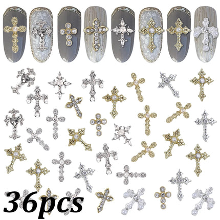 Nail Essentials Metal Punk Full Glitter Diamond Cross Nail Art - Nail Essentials - Nail Art - Elaimei - Mad Fly Essentials