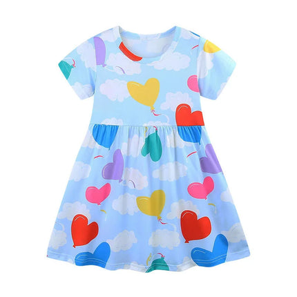 Girl Seasonal Wear 3-8T Summer Princess Birthday Heart Dresses - Girl Seasonal Wear - Jumping Meters - Mad Fly Essentials