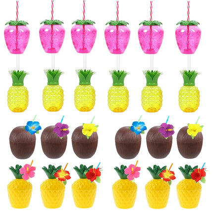 Party Essentials Pineapple Strawberry Fruit 8pc Cups - Party Essentials - 001 - Mad Fly Essentials