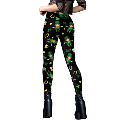 Women Lucky Shamrock High Waist Leggings - Mad Fly Essentials