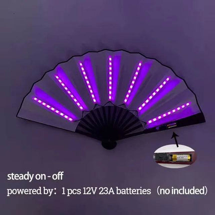Rechargeable Glow Folding 366 RGB LED Dancing Light Fans - Mad Fly Essentials