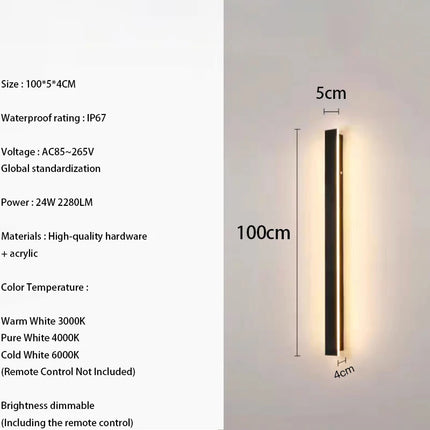 LED Wall Sconce IP67 Waterproof Outdoor Linear Luminaire - LED Wall Sconce - Khelse - Mad Fly Essentials