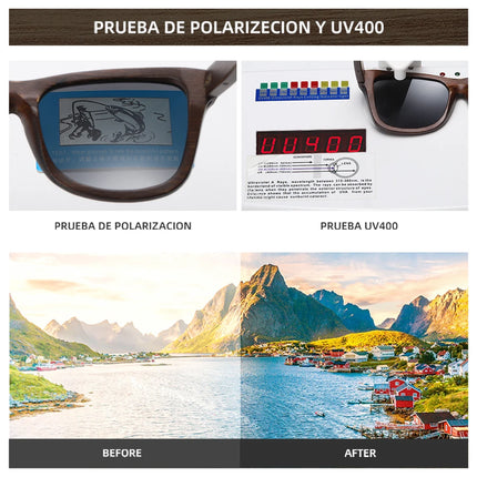 Women Sunglasses GM Blue Frame Bamboo UV400 Sunglasses - Women Sunglasses - GM Sunglasses - Mad Fly Essentials