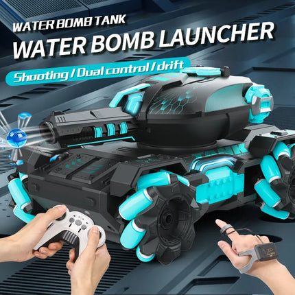 Kids RC Water Bomb Launcher 4WD 2.4G Tank Toy