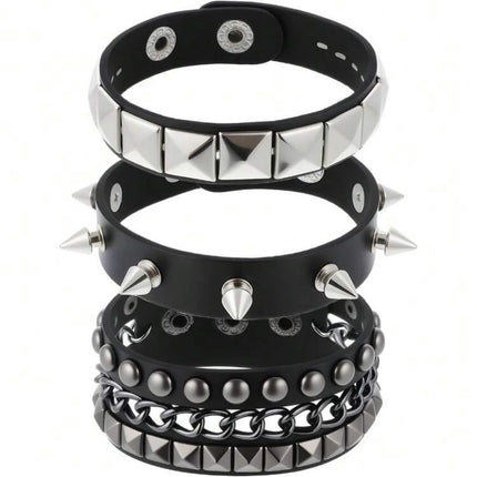 Bracelet Women Fashion Punk Leather Studded Women Accessories - Bracelet - Hobborn - Mad Fly Essentials