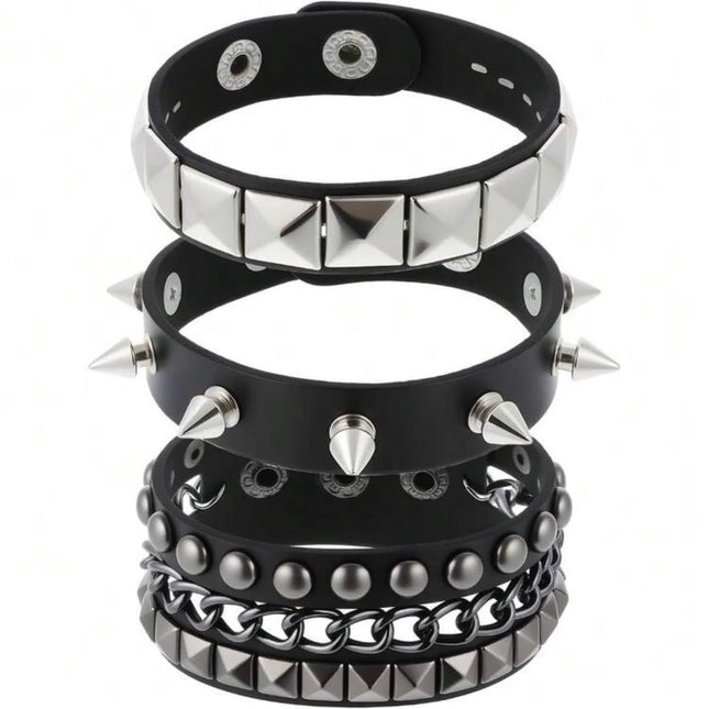 Bracelet Women Fashion Punk Leather Studded Women Accessories - Bracelet - Hobborn - Mad Fly Essentials