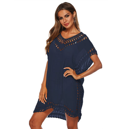 Beach Dress Women Crochet Cover Up Solid Swimsuit Dress - Beach Dress - Mafirry - Mad Fly Essentials