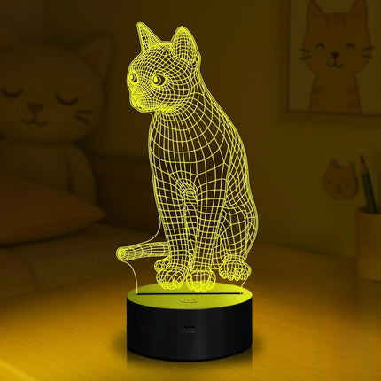 LED Night Light 3D Cat 7-Color Night Light - LED Night Light - Sololander - Mad Fly Essentials