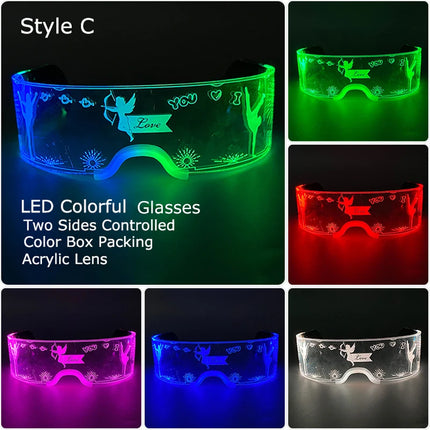 Hot LED Luminous Neon Halloween Christmas Party Glasses